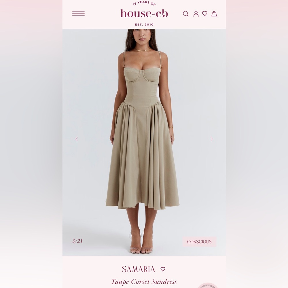 House of CB Beige Midi Dress